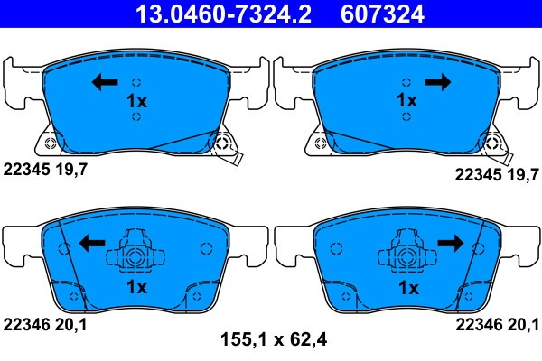 ATE 13.0460-7324.2 set placute frana,frana disc