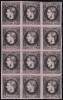 ROMANIA 1867 LP 20 c REGELE CAROL I CU FAVORITI 20 PARALE HARTIE SUBTIRE BLOC DE 12 TIMBRE GUMA ORIGINALA 8 TIMBRE MNH 4 TIMBRE SARNIERA, Nestampilat