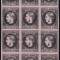 ROMANIA 1867 LP 20 c REGELE CAROL I CU FAVORITI 20 PARALE HARTIE SUBTIRE BLOC DE 12 TIMBRE GUMA ORIGINALA 8 TIMBRE MNH 4 TIMBRE SARNIERA