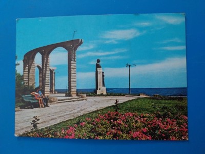 CPIB 23092 CARTE POSTALA - CONSTANTA. STATUIA LUI MIHAI EMINESCU, CIRCULATA, 1974, STAMPILE, TIMBRU foto