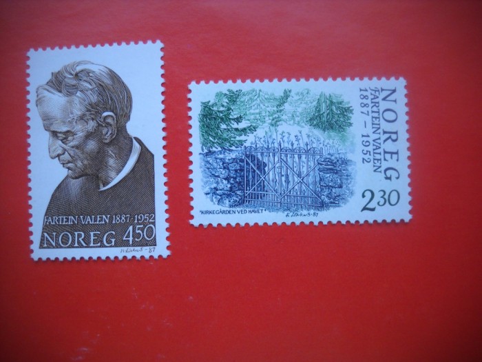 HOPCT TIMBRE MNH 43 CENTENAR COMPOZITOR FARTEIN VALEN 1987 2 VAL NORVEGIA