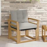 vidaXL Canapea de exterior Lemn solid de Acacia și Textilene Alb 3439041