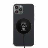 Incarcator wireless pentru seria iPhone 12, Karl Lagerfeld, Magnetic, 15W, KLCBMSIKBK, Black