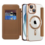 Husa iPhone 15 Plus Asteroid GSM SmartMag Book Case, maro