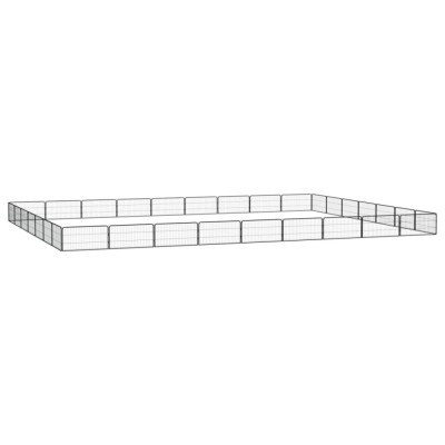 vidaXL Țarc c&amp;acirc;ini 32 panouri negru 100x50 cm oțel vopsit electrostatic foto