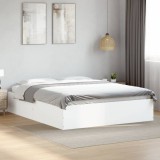 Cadru de pat, alb, 150x200 cm, lemn prelucrat
