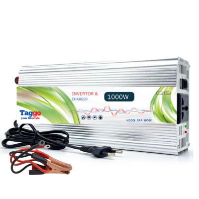 Invertor 2 in 1 cu incarcator baterii auto , 1000W 12V 220V, Port USB, Functie UPS foto