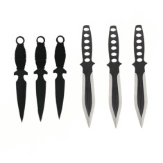 Set 3 cutite de aruncat Ballistic Blades si trei cutite de aruncat, Black Fury, DEPOX&reg;, otel inoxidabil