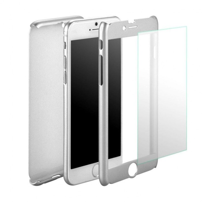 Husa MyStyle Fullbody Silver pentru Apple iPhone 6 / Apple iPhone 6S cu acoperire completa 360 grade cu folie