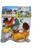 Set animale ferma figurine plastic 7 piese My Farm cu gard