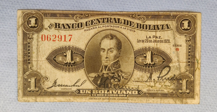 Bolivia - 1 Boliviano (1928)