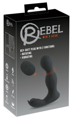 Vibrator anal rotativ cu telecomanda RC Butt Plug with 2 Functions (13,7 cm) foto