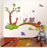 Cumpara ieftin Sticker decorativ , podul cu animalute 135 cm, 1266ST, Oem