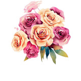 Cumpara ieftin Sticker decorativ, Trandafiri, Roz, 64 cm, 8641ST, Oem
