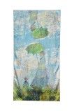Esarfa Matase Naturala Dama, Sal Dubla Fata Pictata Manual, Design Floral Bleu, 70x180cm, Eleganta, Accesorii Moda Femei