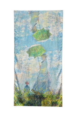 Esarfa tip sal doua fete pictata, Dacali, matase, FU bleu foto