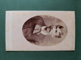 Fotografie galerie atelier ,personalitati aromane anul 1880 , cu scriere olografa semnatura si datare ,dimensiuni 11cm x 6 cm,