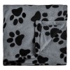 Pătură Animale Companie, Model Labute, Culoare Gri Negru, Dimensiuni 140x100 cm, Material Poliester, Oem