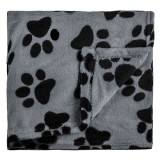 Pătură Animale Companie, Model Labute, Culoare Gri Negru, Dimensiuni 140x100 cm, Material Poliester, Oem