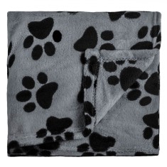 Pătură Animale Companie, Model Labute, Culoare Gri Negru, Dimensiuni 140x100 cm, Material Poliester