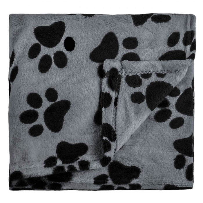 Pătură Animale Companie, Model Labute, Culoare Gri Negru, Dimensiuni 140x100 cm, Material Poliester