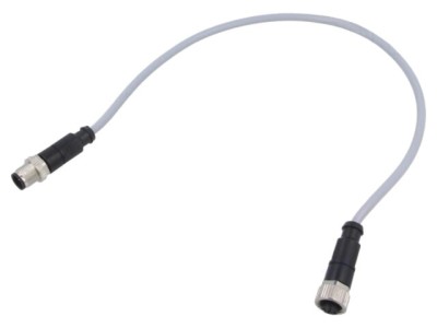 Cablu HARTING 4 pini M12 pentru senzori și automatizări, 0,5m, mufă PVC foto