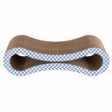 Zgarietor din carton pentru pisici, model infinit, 86.36x26.67x26.67 cm, Albastru/Alb