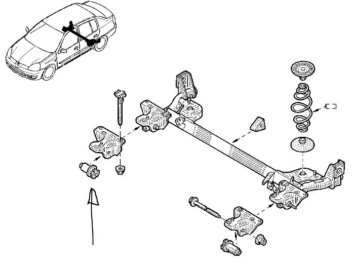 Схема задней подвески рено меган 2