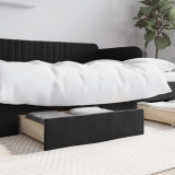VidaXL Sertare de pat 2 buc, negru, lemn prelucrat și catifea
