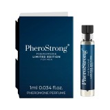 Mostră parfum cu feromoni PHEROSTRONG Limited Edition, pentru bărbați, cu note de vanilie, lăm&acirc;ie și lemn de santal, 1 ml