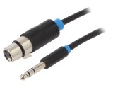 Cablu Audio Jack 6.3mm la XLR Feminin 1m Negru