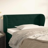 vidaXL Tăblie de pat cu aripioare verde &icirc;nchis 103x23x78/88 cm catifea 3117329