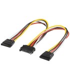Cablu adaptor de alimentare PC Y SATA 1x tata - 2x mama 0.2m Goobay