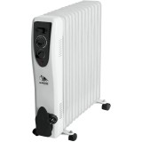 Calorifer electric Albatros RA-13ST, 3000 W, 3 trepte de putere, 13 elemen&Aring;&pound;i, Termostat reglabil, Alb/negru