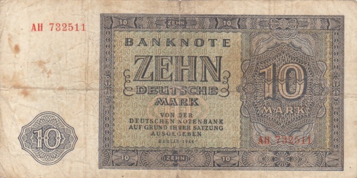 GERMANIA 10 mark 1948 VF-!!!