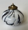 Lampa din sticla suedeza - Studio SKRUF, suflata manual, sticla si alama, anii 1970