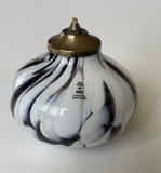 Lampa din sticla suedeza - Studio SKRUF, suflata manual, sticla si alama, anii 1970