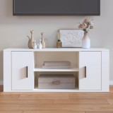 vidaXL Comodă TV, alb, 100x35x40 cm, lemn prelucrat