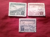 Serie mica Albania 1950 Aviatie , Peisaje , 3 valori stampilate