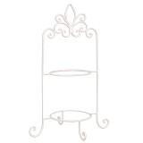 Suport 2 platouri fier alb 38x30x57 cm