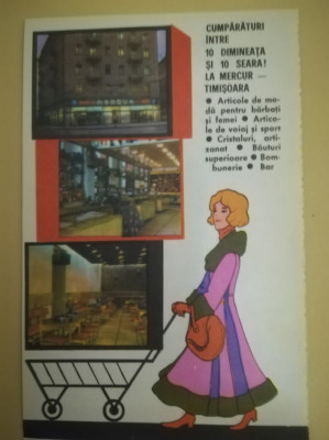 1972, Reclama Magazin MERCUR, 19 x 12 cm , TIMISOARA, comunism, comert socialist foto