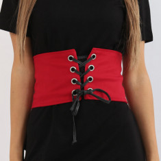 Corset roșu cu siret Stradivarius