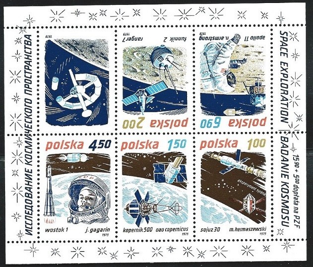 C2027 - Polonia 1979 - Cosmos bloc neuzat,perfecta stare