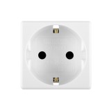 Priza schuko simpla Gewiss System GW20265, incastrata, modulara - 2, contact de protectie, alba