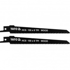 Set 2 panze pentru fierastrau sabie, Yato YT-33923, pentru lemn, 150 mm, 8TPI, HCS