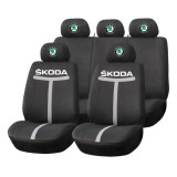 Set Huse Scaune Universale HLX1 Compatibile cu Skoda &ndash; Negru/Gri