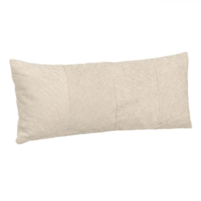 Perna Decorativă, Chenille, Bej, Dungi Reliefate, 70x30cm