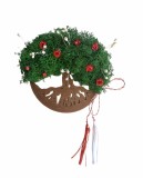 Magnet de frigider pomul vietii cu licheni si flori naturale uscate (Verde Bronz)