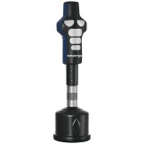 SPORTNOW Manechin de box, liber, reglabil &icirc;n &icirc;nălțime, bază grea, piele artificială, negru+gri+albastru, 55 x 55 x 178-207 cm | Aosom Romania
