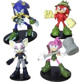 Set 4 Figurine Articulate de colectie V2, Sonic, Knuckles, Amy Rose, Rouge, 7.5Cm